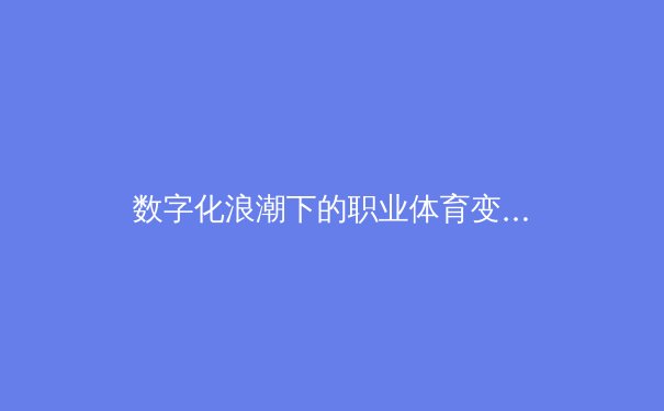 数字化浪潮下的职业体育变革：从数据分析到沉浸式观赛体验